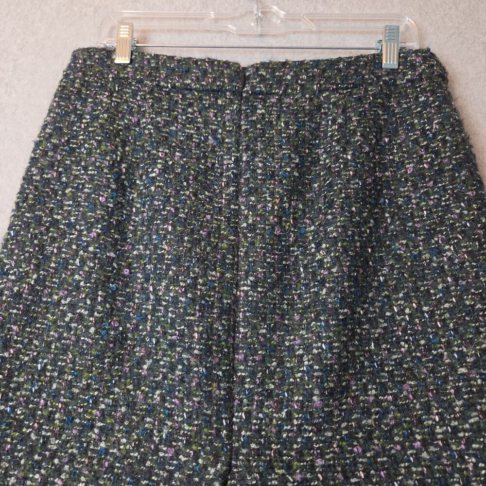 J. CREW Wool Blend Tweed Green Lined Knee Length Pencil Skirt Women's 8 - Picture 7 of 10